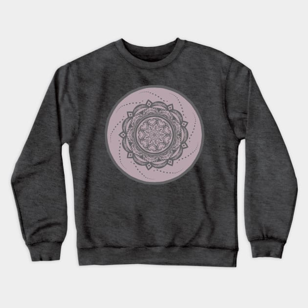 Swirl Pink and Gray Mandala Crewneck Sweatshirt by TaylorMineo